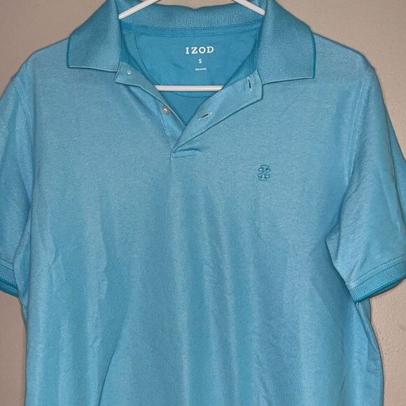 Izod men’s light blue short sleeve polo top size small - Picture 4 of 7